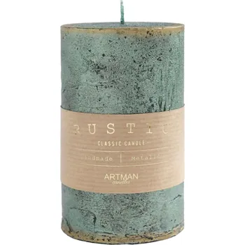 Svíčka Dekorační svíčka Rustic, ø 7 × 12 cm, zelená 93728ZE