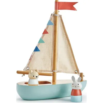 Figurka Tender Leaf Tender Leaf Dřevěná plachetnice s posádkou Sailway Boat