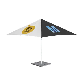 Slunečník MVIA Moravia Propag Reklamní slunečník s potiskem YOUR_DESIGN_HERE Rozměr: 3,5 × 3,5 m, Barva hliníkové kostry: Bílá, bez volánu