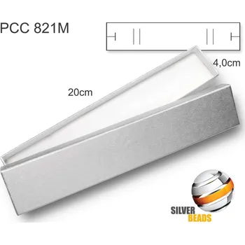 Dárková krabička Krabička na šperky podlouhlá. Materiál papír. Ozn. PCC 821M. Barva STŘÍBRNÁ..