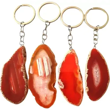 Klíčenka exkluzivní achátový plátek hnědý