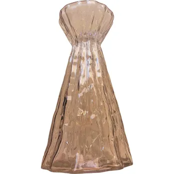 Váza Mica Decorations Laurens skleněná váza 28cm hnědá vlnky