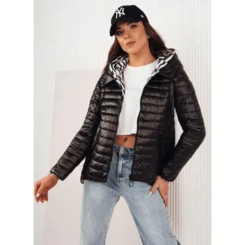 Černá vzorovaná oboustranná bunda VANLY TY4270 Velikost: L