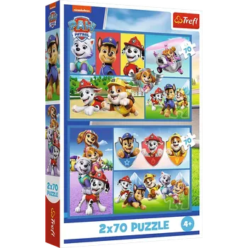 Puzzle Trefl 2 x 70 Tlapková Patrola Tlapky vládnou Paw Patrol