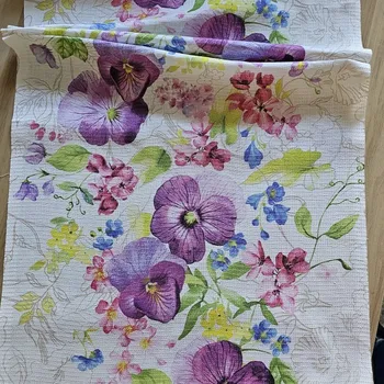 Utěrkovina FIALKY, cena za 1 metr Český výrobce