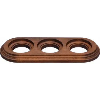 Elektrická zásuvka Rámeček dřevěný trojitý pro zásuvky a vypínače nástěnné montáže, tmavé dřevo