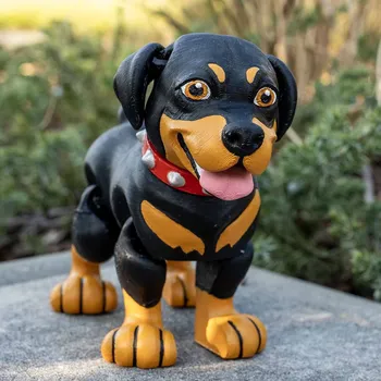 omalovánky Maluj 3D | Rotvajler Rexík – Kreativní sada 3D omalovánky s barvami a štětcem