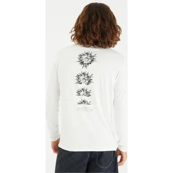 Pánské tričko DECATHLON Pánské tričko na surf s dlouhým rukávem UPF50+ Flower print L BÍLÁ