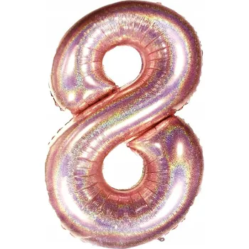 Balónek Fóliový BALÓNEK číslice 8 * RŮŽOVÉ ZLATO * 100 cm * XXL