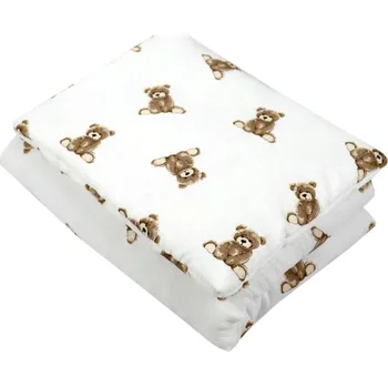 Dětské zboží Polštářek + deka do kočárku mušelín s výplní - medvídci