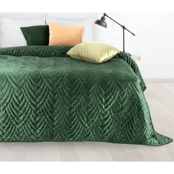 Přehoz na lůžko Přehoz na postel LUIZ 6 tmavě zelený