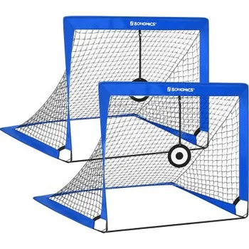 Sportovní branka LEAN Toys Dětská fotbalová branka 2v1 zelená/oranžová 80 x 50 x 110 cm