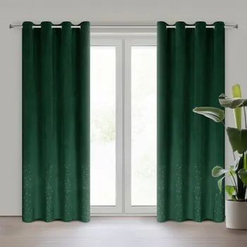 Povlečení Hotový závěs ARIADNA tmavě zelený - na průchodkách