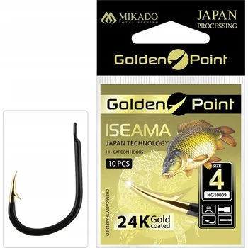 Rybářský háček Háčky Mikado Golden Point Iseama s protihrotem 10 ks