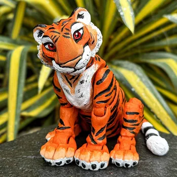 omalovánky Maluj 3D | Tygr Šerchán – Kreativní sada 3D omalovánky s barvami a štětcem