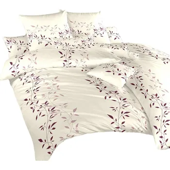 Povlečení Povlečení krep Mandevila bordó na banánovém 140x220, 70x90 cm