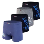 Pánské bavlněné boxerky Pesail - HU101 (Balení/4ks) Barva: Mix barva, Velikost: M