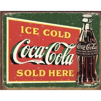 Plechová cedule Plechová cedule Coca - Cola Ice Cold Coca Cola sold here