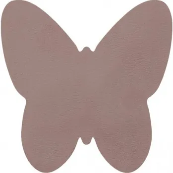 Koberec Koberec protiskluzový SHAPE 3150 Motýl Shaggy - špinavě růžový plyš