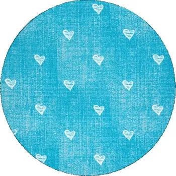 Koberec Koberec HEARTS kruh Jeans - tyrkys
