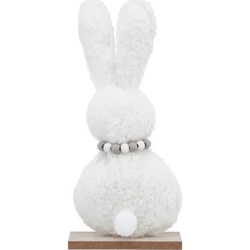Velikonoční dekorace Altom Buklé bílý králíček, 17 x 3 x 19 cm, bílá