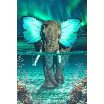 Diamantové malování Diamantové malování - Slon ve vodě (50 x 70)