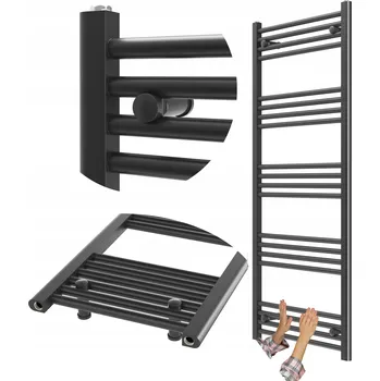 Radiátor Koupelnový radiátor vodní Granitan 627 W 600 x 1400 mm černý