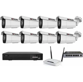 Kompletní kamerový systém 8MPx ZOOM kamerový IP POE set - 8x NC971, POE switch 8 plus 1, NVR | ZONEWAY 8-NC971-3016