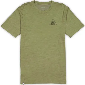 Pánské tričko triko MONS ROYALE ZEPHYR MERINO TENCEL™ T-SHIRT fern MTN triangle Velikost: M