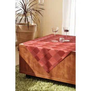 ubrus Polášek Holešov Ubrus teflon Du-pont vínová č.2237 Červená 100% polyester káro 140x220 ovál