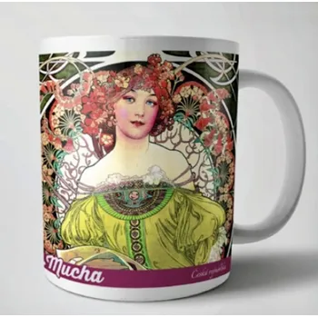 Keramický hrnek Alfons Mucha Červenec