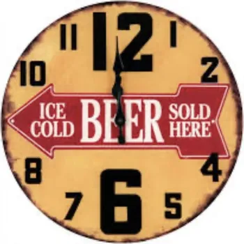 Hodiny Skleněné hodiny na zeď Beer Ice cold pivo