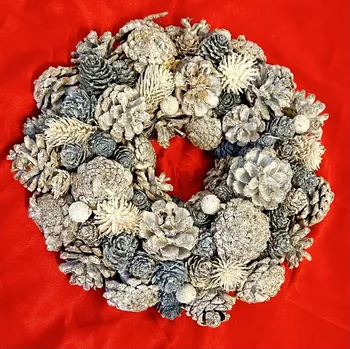 Věnec Přírodní věnec k pověšení Stříbrný vítr