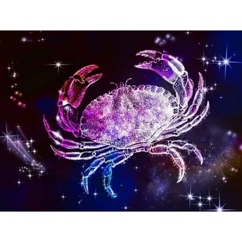 Diamantové malování Diamantové malování - Rak - třpytivé kamínky