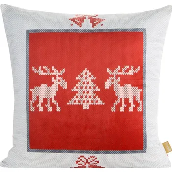 Povlečení Povlak na polštář NOEL 03 bílá / červená