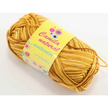 Příze Příze Camila natural multicolor - hořčicová 9206
