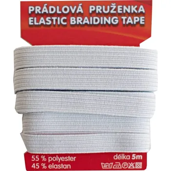 Nit Snový svět Pruženka prádlová splétaná bílá 11mm - karta 5m