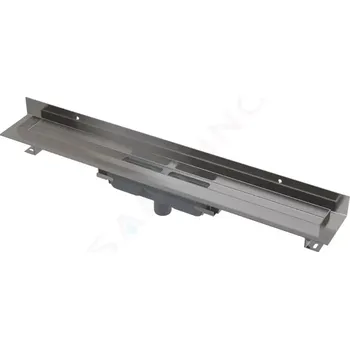 Alcadrain Sprchový žlab Wall Low 65 cm, s pevným límcem ke stěně, svislý odtok, nerez, APZ1116-650