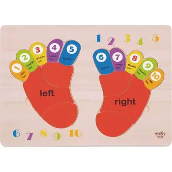 Dřevěná hračka Dřevěná edukativní puzzle TOOKY TOY - Učení čísel a barev