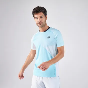 Pánské tričko KUIKMA Pánské tričko na padel s krátkým rukávem 900 L MODRÁ|ŠEDÁ