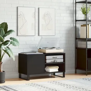 Komoda vidaXL Skříňka na LP desky 84,5x38x48 cm kompozitní dřevo [831714] Barva: Černá