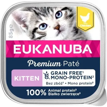 Krmivo pro kočku EUKANUBA Grain Free Kitten Monoproteinová paštika pro koťata kuřecí 12x85g