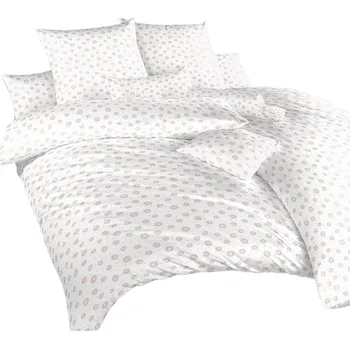 Povlečení Povlečení krep Anežka pudrová na bílém 240x200, 2x70x90 cm