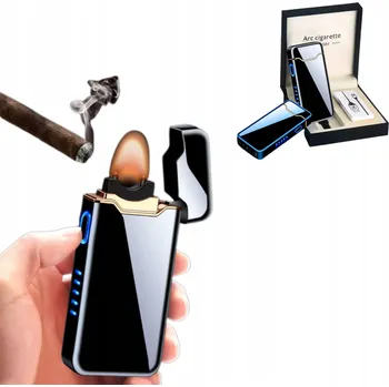 ZAPALOVAČ ZAPALOVAČ ČERNÝ VELKÝ USB ELEKTRICKÝ DÁREK KRABIČKA ELEGANTNÍ