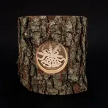 AMADEA Svícen z kůrového kmenu s vkladem - zvonky, masivní dřevo, výška 12 cm