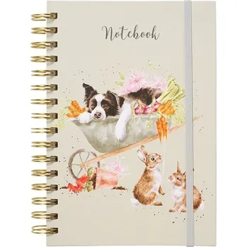 Blok Wrendale Designs Kroužkový blok Wrendale Designs "Sleeping on the Job", A5, 90 l., linkovaný - Pes a králík