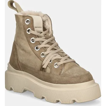 Dámská zimní obuv Semišové boty Inuikii Matilda Shearling béžová barva, na platformě, zateplené, 1002.002.0012.250 35203.028.LightBeige 08X, EUR 41