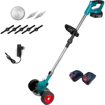Strunová sekačka Recenze Aku strunová sekačka na trávu s kolečky T 96 2x 2 Ah + nabíječka + příslušenství