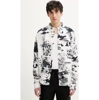 Košile Desigual MOTO pánská, bílá barva, relaxed, s klasickým límcem, 25SMCW19 00X, vel. L