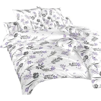 Povlečení Povlečení bavlna Agáta fialová na bílém 140x200, 70x90 cm
